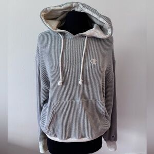 Champion super soft waffle knit Women's Hoodie in grey